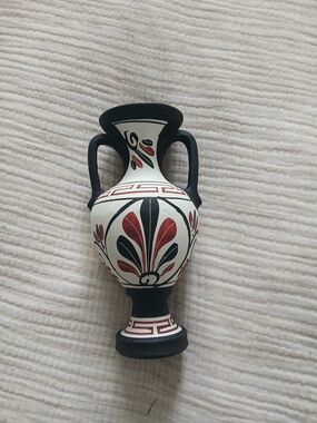 Classic Black and White Greek Amphora Vase - Home Art